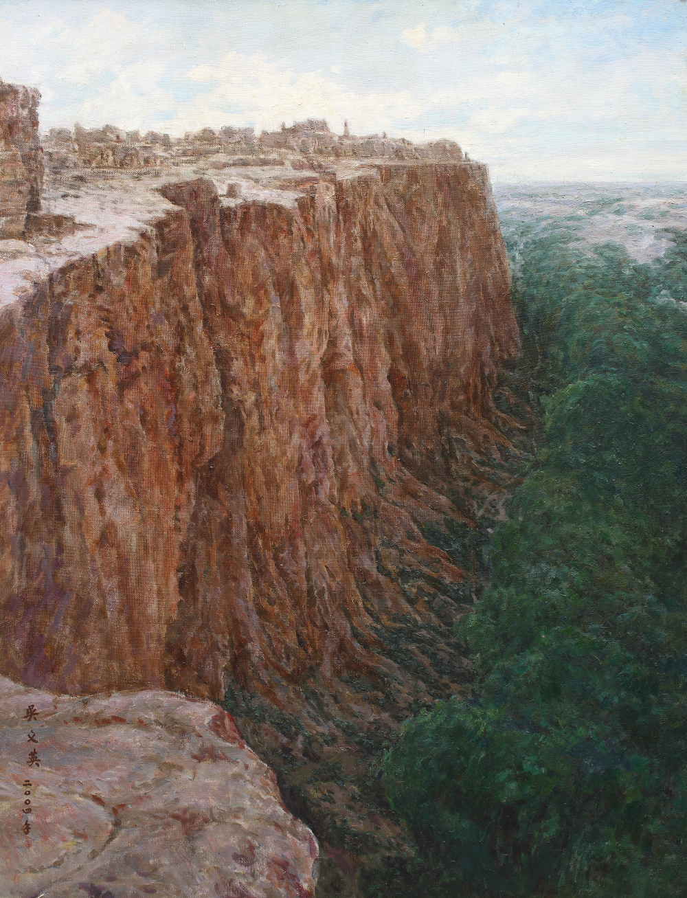 0363  四央临崖  吴义英  116×89（140×114）  2004.jpg