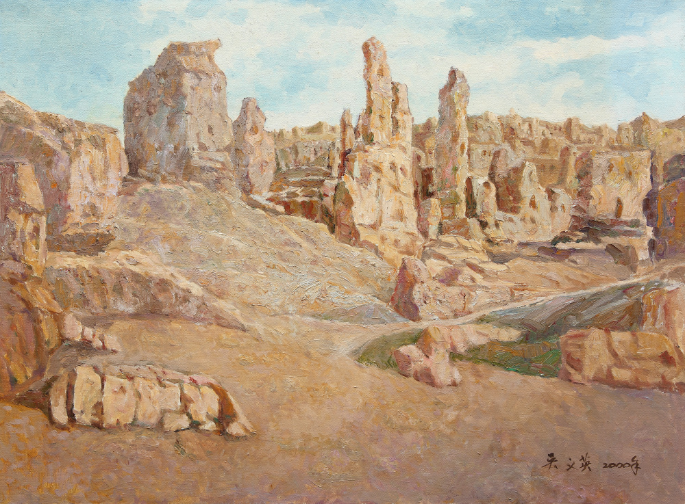 0133  吴义英 故城一隅 73×54cm  2000.jpg