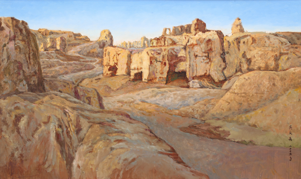 0489  日静无云  吴义英  150×90cm（174×114cm）  2005.jpg